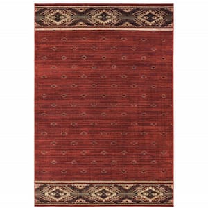 Red and Ivory 2 ft. x 3 ft. Southwestern Area Rug