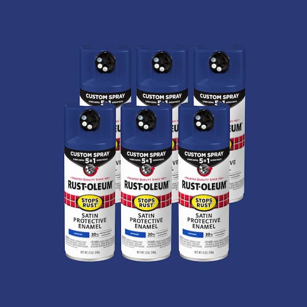 12 oz. Custom Spray 5-in-1 Satin Sapphire Spray Paint (Case of 6)