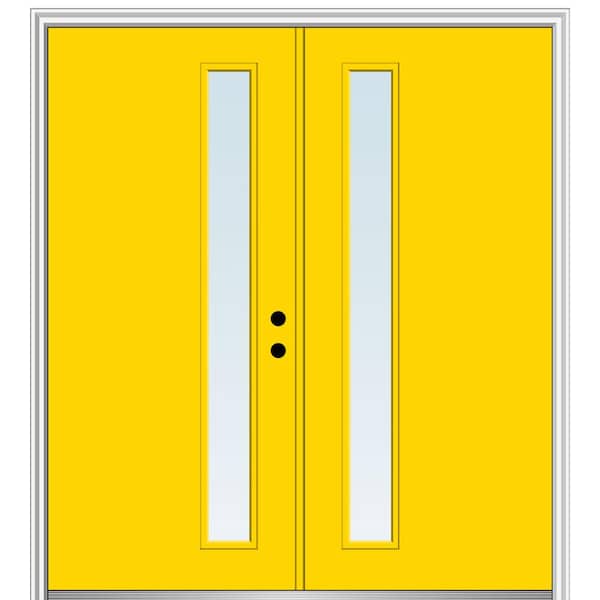 MMI Door 60 in. x 80 in. Viola Left-Hand Inswing 1-Lite Clear Low-E Painted Fiberglass Smooth Prehung Front Door