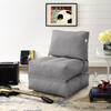 Loungie Comfy Light Grey Bean Bag Arm Chair Nylon Foam Lounger  BB145-28LG-HD - The Home Depot