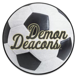 Wake forest Demon Deacons White 2 ft. Round Soccer Ball Area Rug