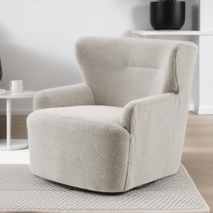 MIA Gray Fabric Swivel Accent Arm Chair