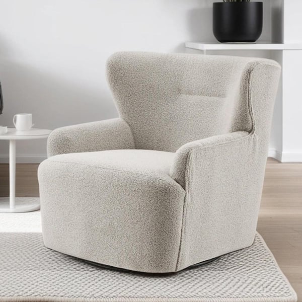 Art Leon MIA Gray Fabric Swivel Accent Arm Chair