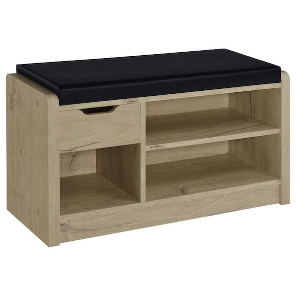 Coaster Arrington 17.75 in. H x 31.5 in. W White Oak Wood Shoe Storage Bench