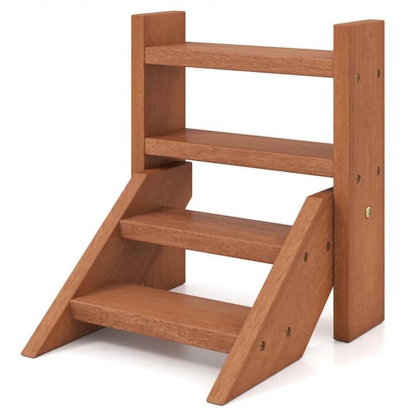 4-Tier Wood Small Flowerpot Holder Plant Stand for Multiple Succulents Patio (14 in. H)