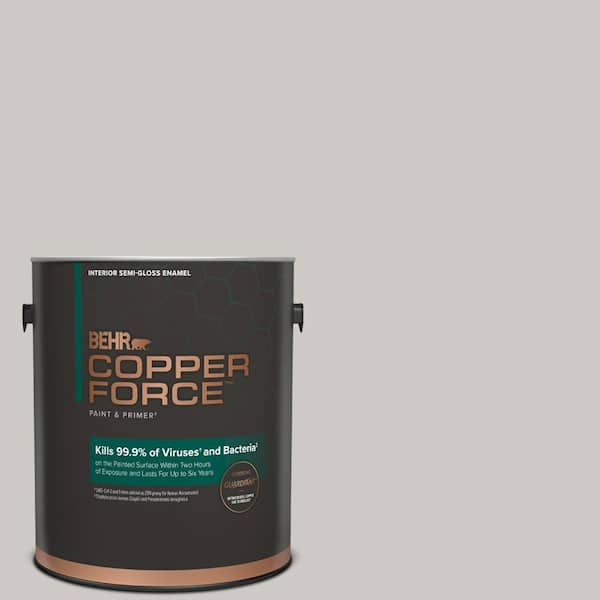 COPPER FORCE 1 gal. #PPU26-09 Graycloth Semi-Gloss Enamel Interior Virucidal & Antibacterial Paint & Primer