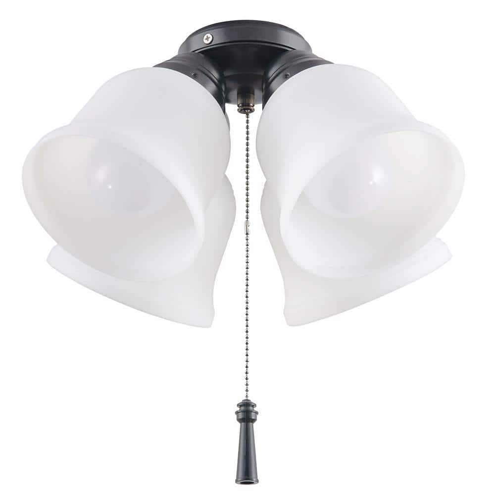NEW HAMPTON BAY Gazelle 4-Light LED Matte White Universal Ceiling Fan Light Kit 