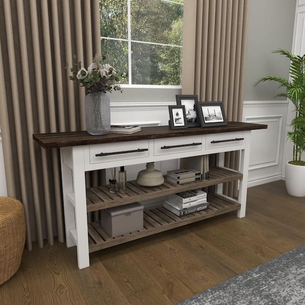 white kitchen console table