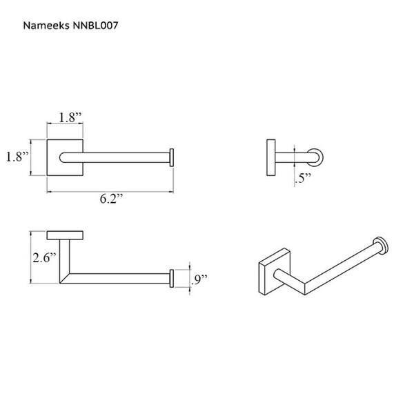 Nameeks NNBL007 Nice Hotel Black Toilet Paper Holder