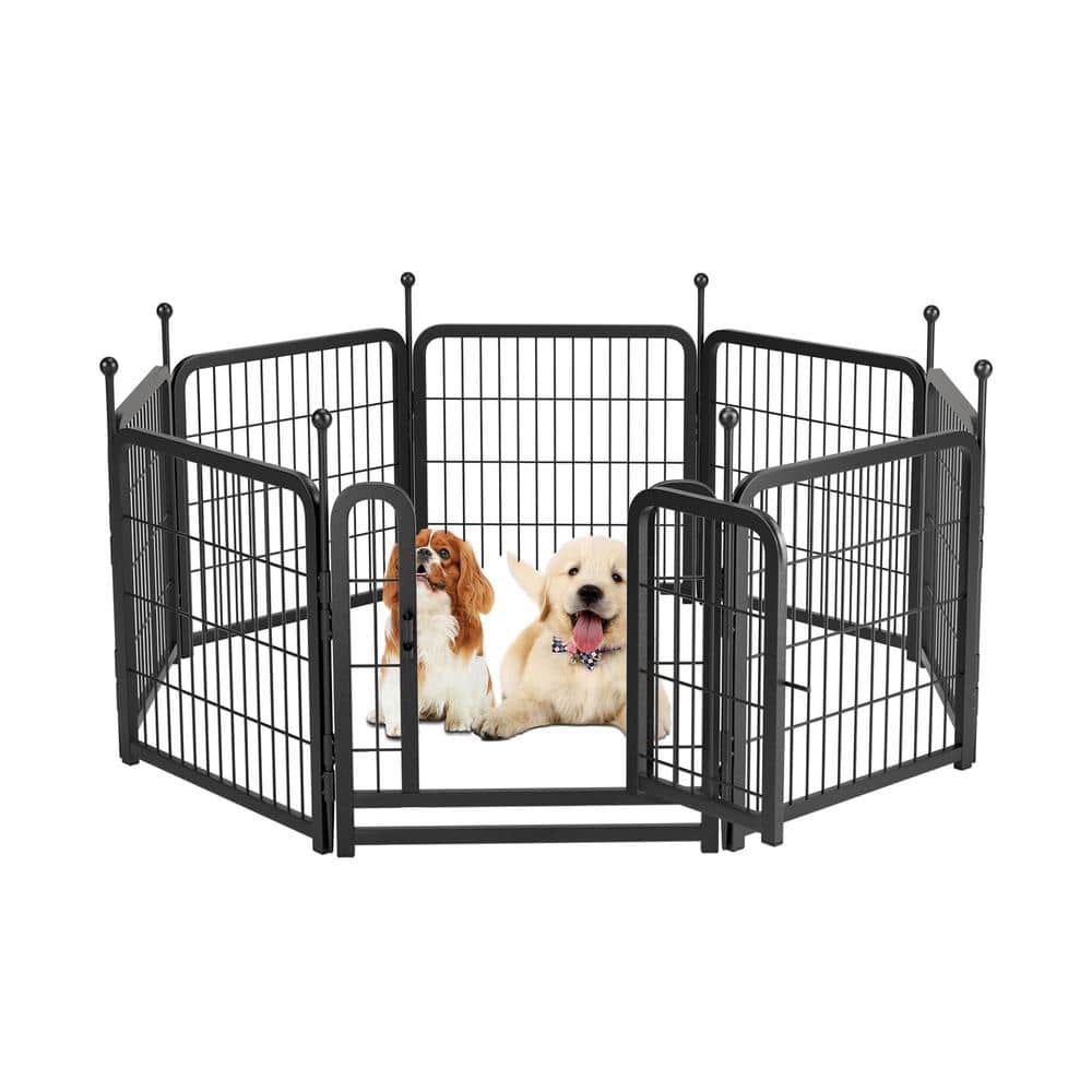 8 Panels Outdoor/Indoor Foldable Dog Playpen Metal Portable Pet/Dog Fence w