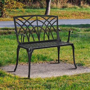 38 in. Powder-Coat Aluminum Outdoor Bench