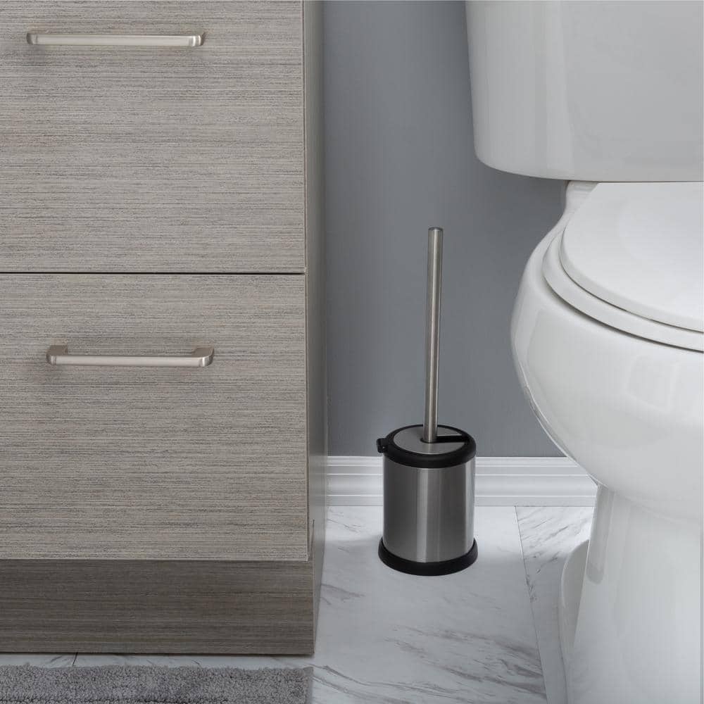 Stainless Steel Toilet Brush and Holder Set with Soft Bristles