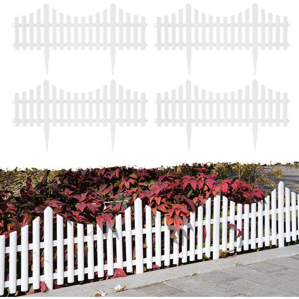 Plastic White Edging Garden Picket Fence Path Panels 13in Tall Pack of 4 Overall Length 8 ft. price history on PriceWatchPro