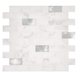 Mixed White Subway 5 in. x 5 in. Vinyl Peel and Stick Tile Backsplash (.17 sq. ft./Sample)