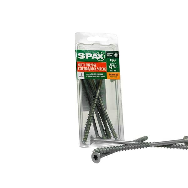 SPAX #14 x 4-3/4 in. Exterior Flat Head Deck Wood Screws  Construction Torx T-Star Plus (8 EA)