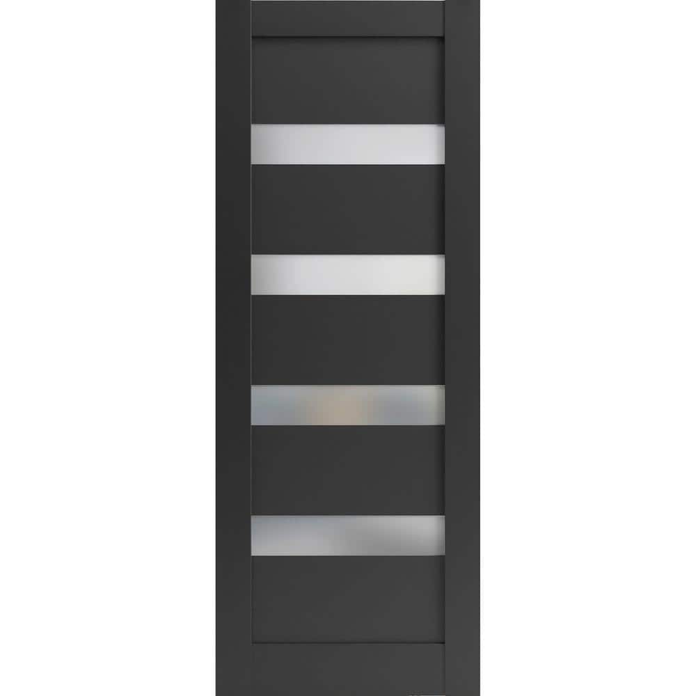 32 in. x 80 in. Solid MDF Frosted Glass Black Matte Interior Door Slab price history on PriceWatchPro