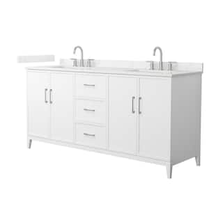 Elan 72 in. W x 22 in. D x 35 in. H Double Bath Vanity in White with Giotto Quartz Top