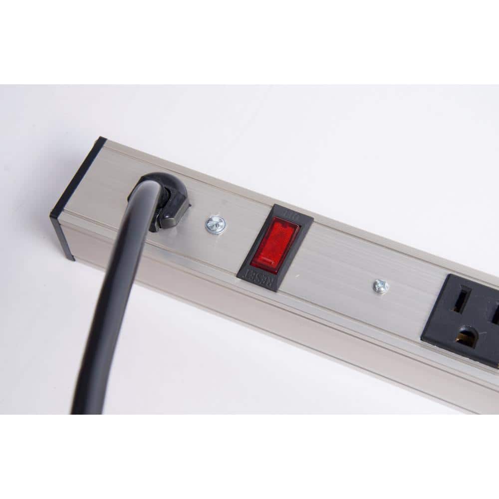 12-Outlet Metal and Plastic Power Strip with Circuit Breaker