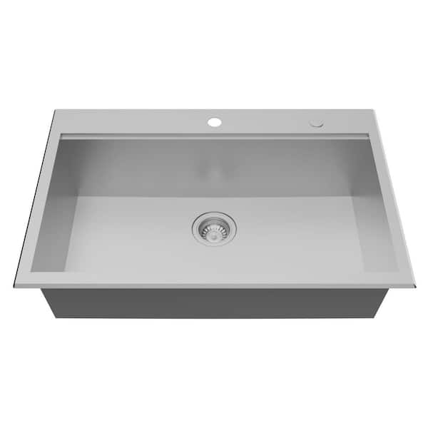 Fusion Workstation Drop-in 33 in. x 22 in. Stainless Steel Single Bowl Kitchen Sink