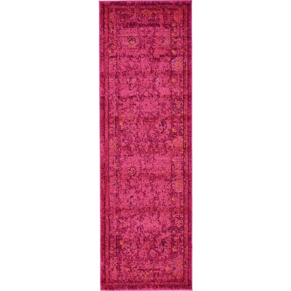 Unique Loom Medici Salamanca Fuchsia 2' 2 x 6' 7 Runner Rug