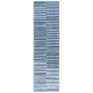 Abstract Gray/Charcoal 2 ft. x 8 ft. Parallel Striped Runner Rug