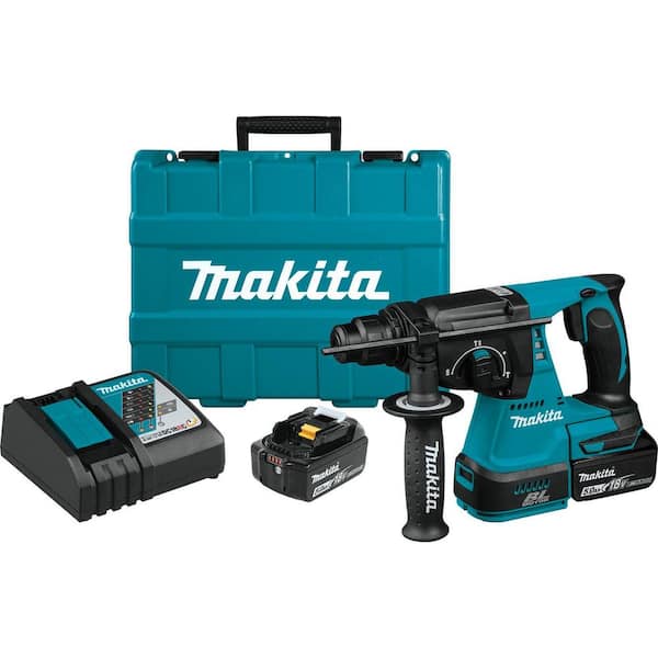 Makita 18V LXT Lithium-Ion 1 in. Brushless Cordless SDS-Plus Concrete/Masonry Rotary Hammer Drill with (2) Batteries 5.0Ah