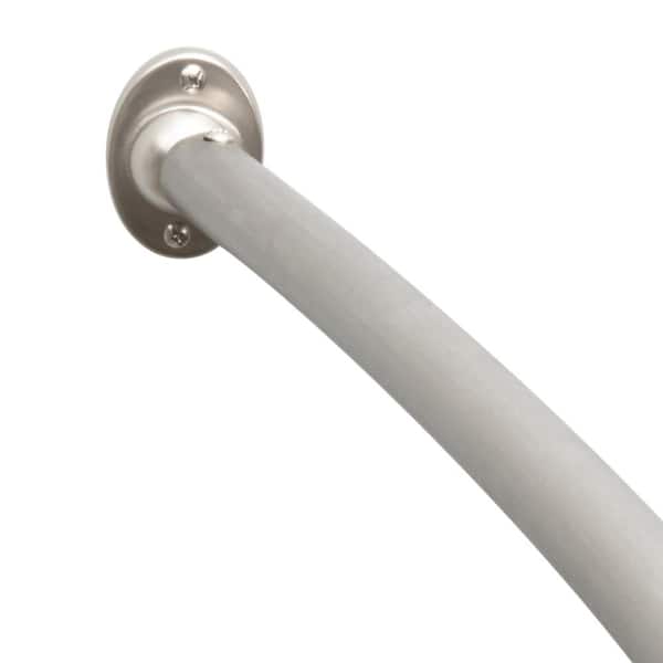 Bath Bliss Suction Cup Mount Curved Shower Rod in Chrome
