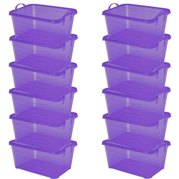 AERCANA Plastic Storage Bins Garage storage bins Large parts container for  hardwares(Blue, 3PK+6PK)
