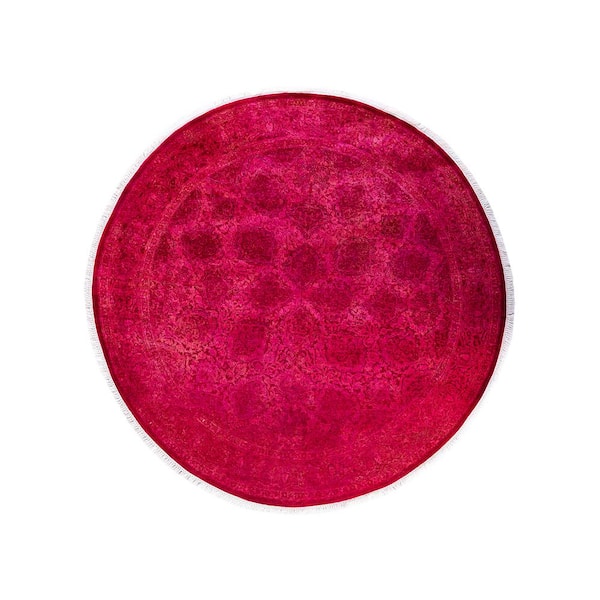 Fine Vibrance Pink 5 ft. x 8 ft. Solid Wool Indoor Area Rug