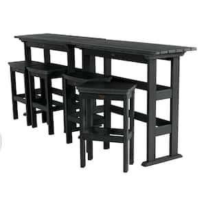 Lehigh Black 6-Piece Plastic Rectangular Bar Height Outdoor Dining Set