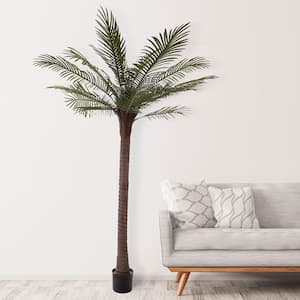 6.5 ft. Artificial Robellini Palm Tree - Potted Faux Tropical Floor Plant with Natural Looking Greenery