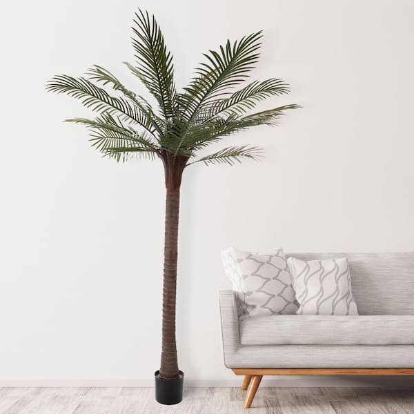Pure Garden 6.5 ft. Artificial Robellini Palm Tree - Potted Faux Tropical Floor Plant with Natural Looking Greenery