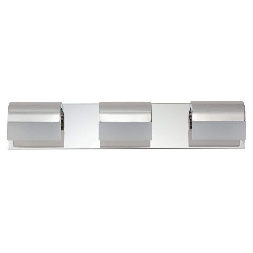 21.7 in. 3-Light Modern Chrome LED Vanity Light Bar with Acrylic Shades for Mirror, Shower, and Bathroom Decor price history on PriceWatchPro