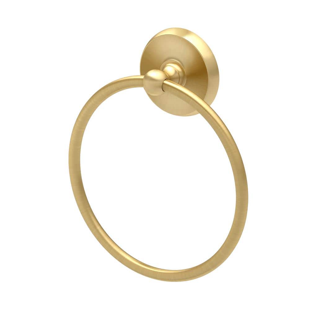 Brushed Brass Wall Mounted 6.5" Towel Ring