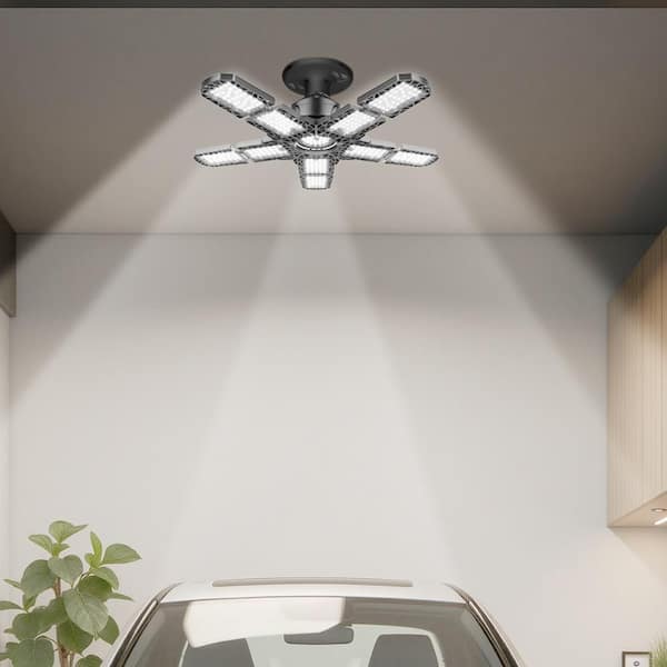 12 in. 180W Deformable LED Garage Light with 5 Adjustable Panels, 6500K Ultra Bright Shop Light for Workshop (2-Pack)