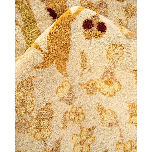 Mogul Ivory 10 x 20 Oriental Wool Indoor Runner Rug