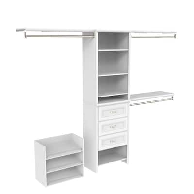 ClosetMaid Impressions Basic Plus 60 in. W - 120 in. W White Wood ...