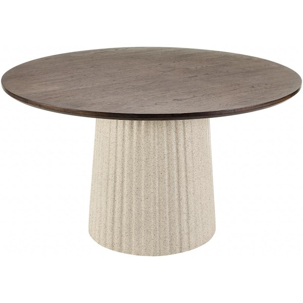 Livabliss Deasia 18 in. Beige/Brown Rectangle Wood Coffee Table