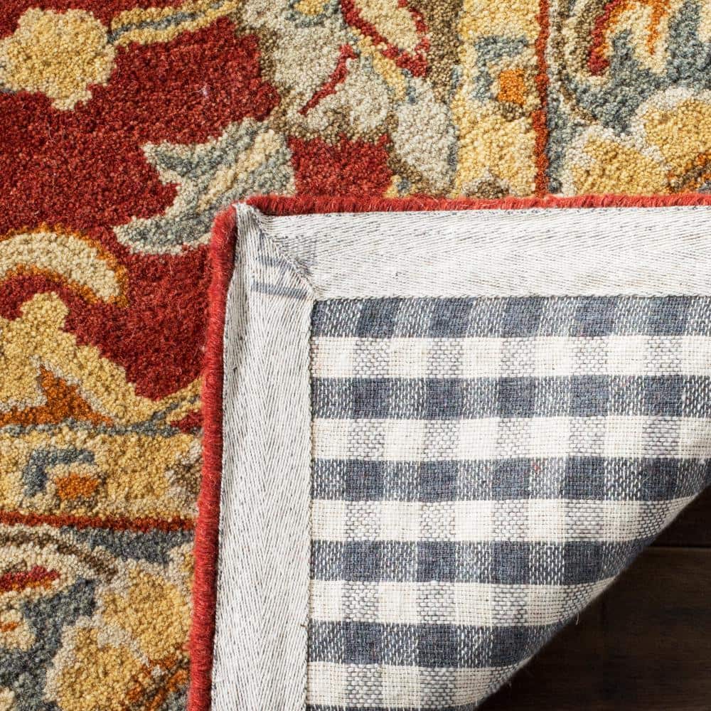 Handmade Red Wool Tufted Rectangular Area Rug 3' x 5'
