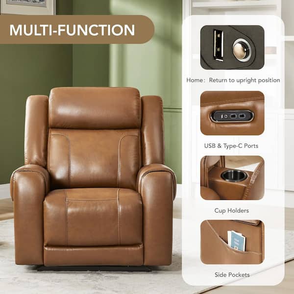 Spruce & Spring Rhea Dual Motors Saddle Genuine Leather Wall