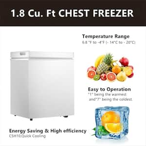 20.67 in. W 1.8 Cubic Feet Manual Defrost Garage Ready Chest Freezer with Adjustable Temperature Controls in White