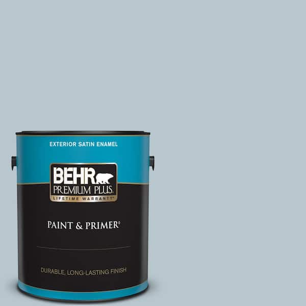 BEHR PREMIUM PLUS 1 gal. #560E-3 Silver Strand Satin Enamel Exterior Paint & Primer