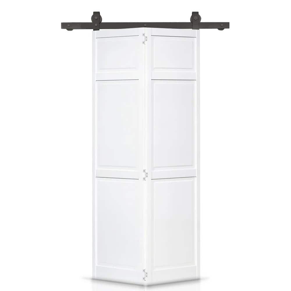 CALHOME 36 in. x 80 in. Traditional 6Panel Prime White Solid Core Bi