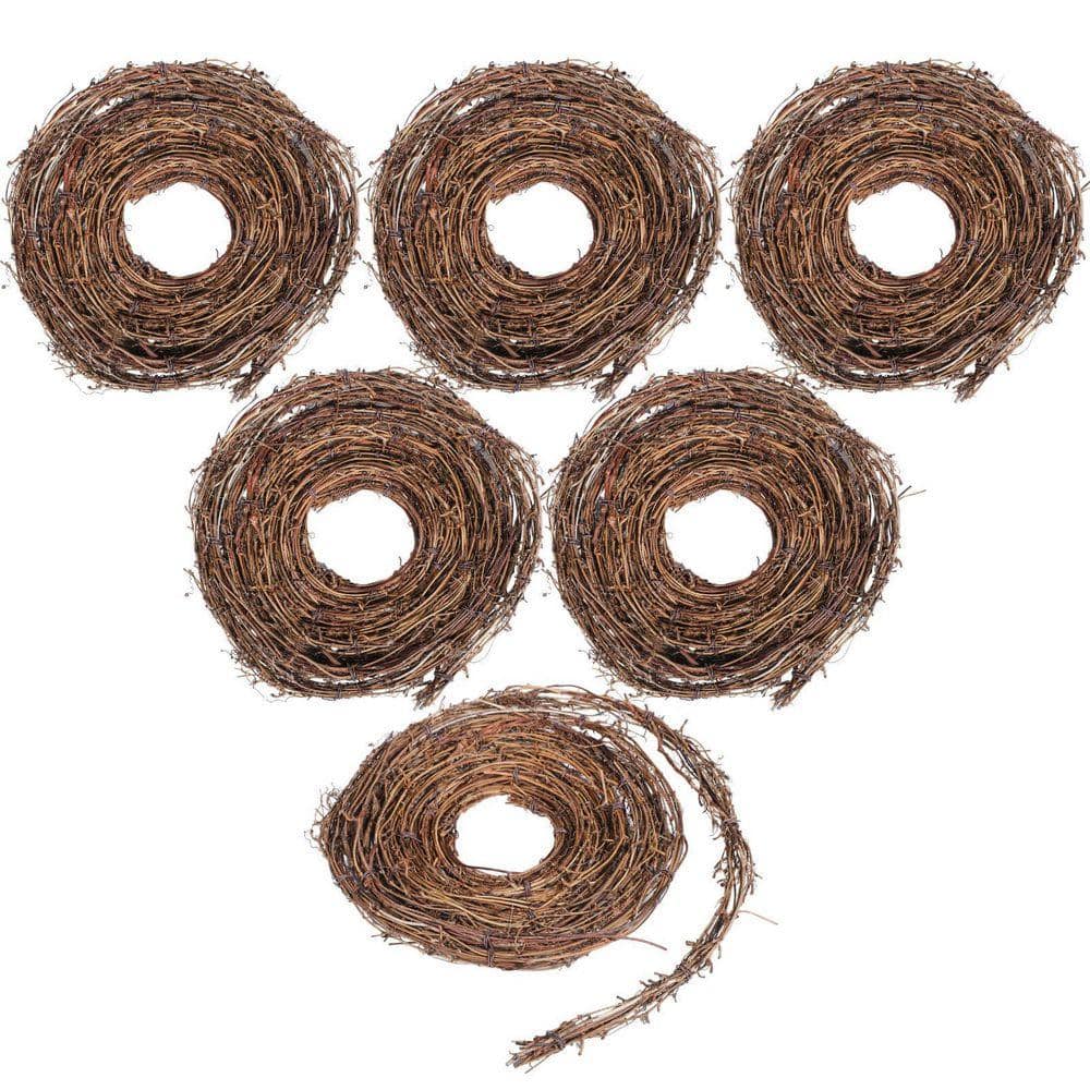10.4 in. 6 Piece Natural Grapevine Twig Vines Garland Flexible