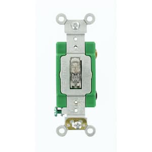 30 Amp Industrial Grade Heavy Duty Double-Pole Pilot Light Toggle Switch, Clear