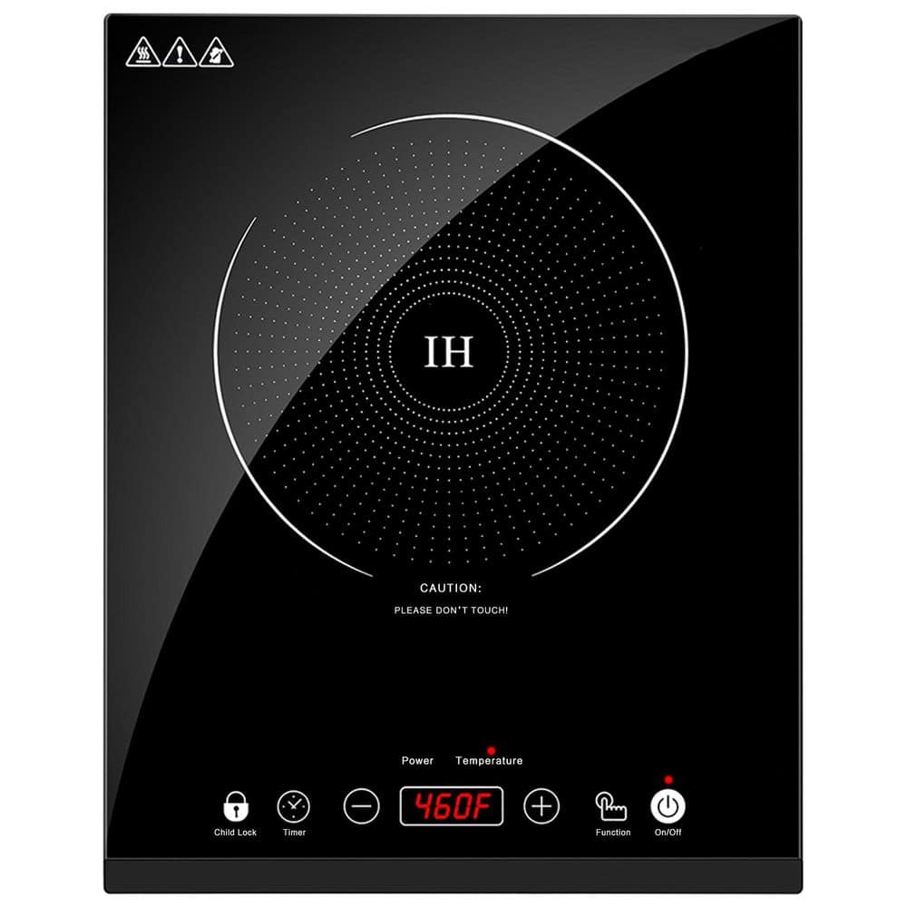 Single Burner 6.7 in. Black 1800W Sensor Touch Hot Plate with Kids Safety Lock and Timer, Portable Induction Cooktop price history on PriceWatchPro