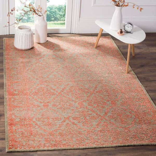 Chester 6 ft. x 9 ft. Dark Beige/Coral Persian Area Rug