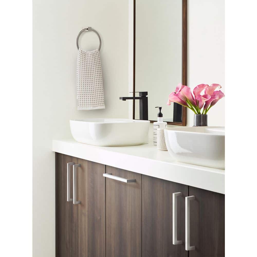 Brushed Nickel 6-1/2 Inch Wall Mounted Towel Ring