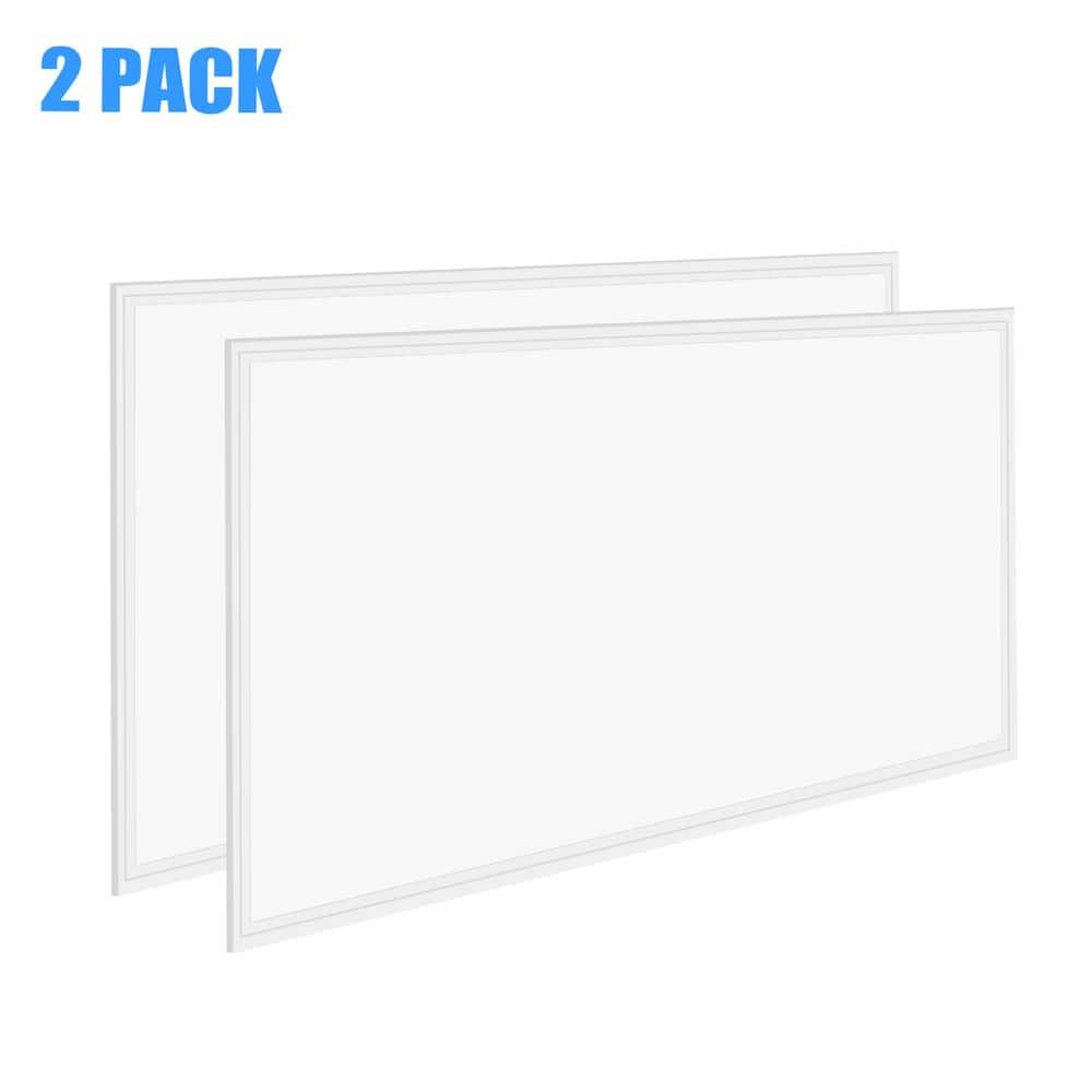 2 ft. x 4 ft. 175-Watt Equivalent Integrated Dimmable LED Troffer Panel Light, 7800 Lumens, 5000K (2-Pack) price history on PriceWatchPro