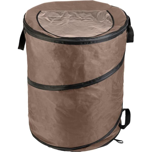 46 Gal. Pop Up Trash Can with Lid, Beige